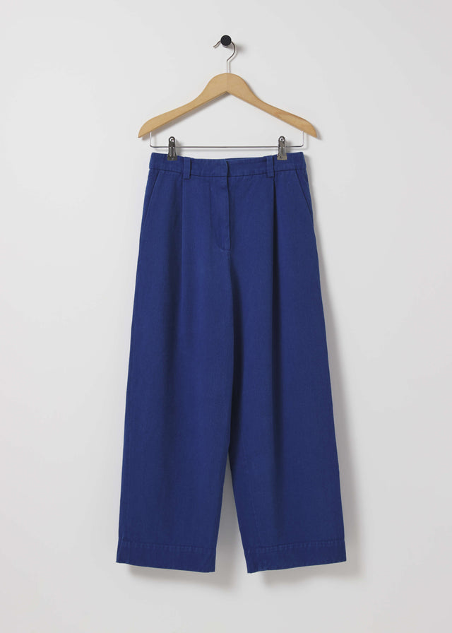 DRAKE COTTON TROUSERS — INK BLUE