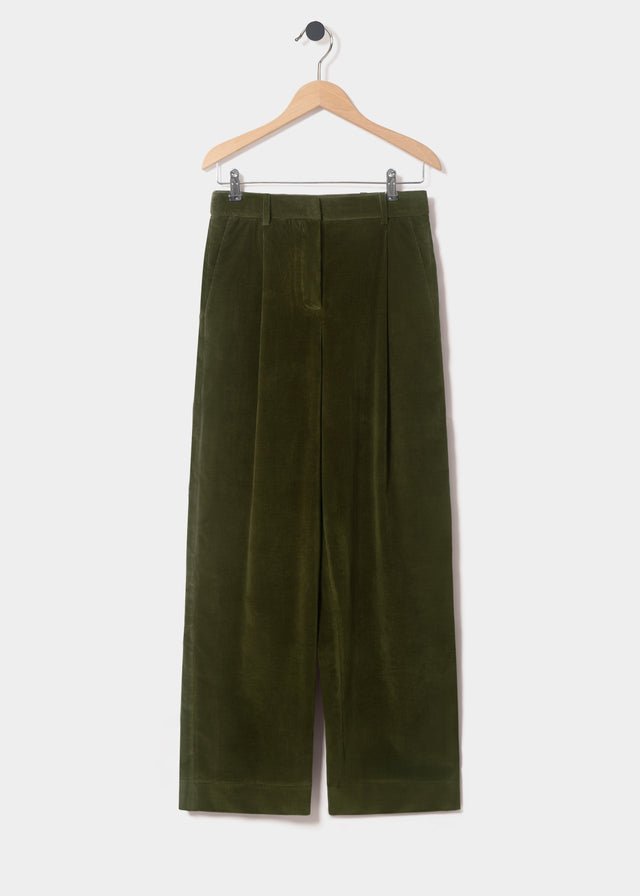 DRAKE CORDUROY TROUSERS — GREEN