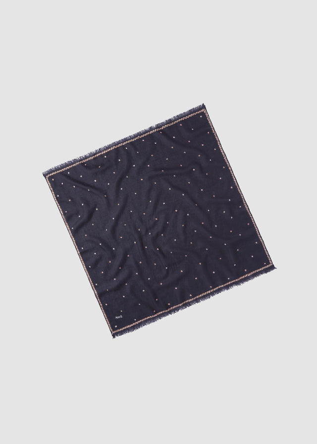 ELAN CASHMERE SCARF — NAVY