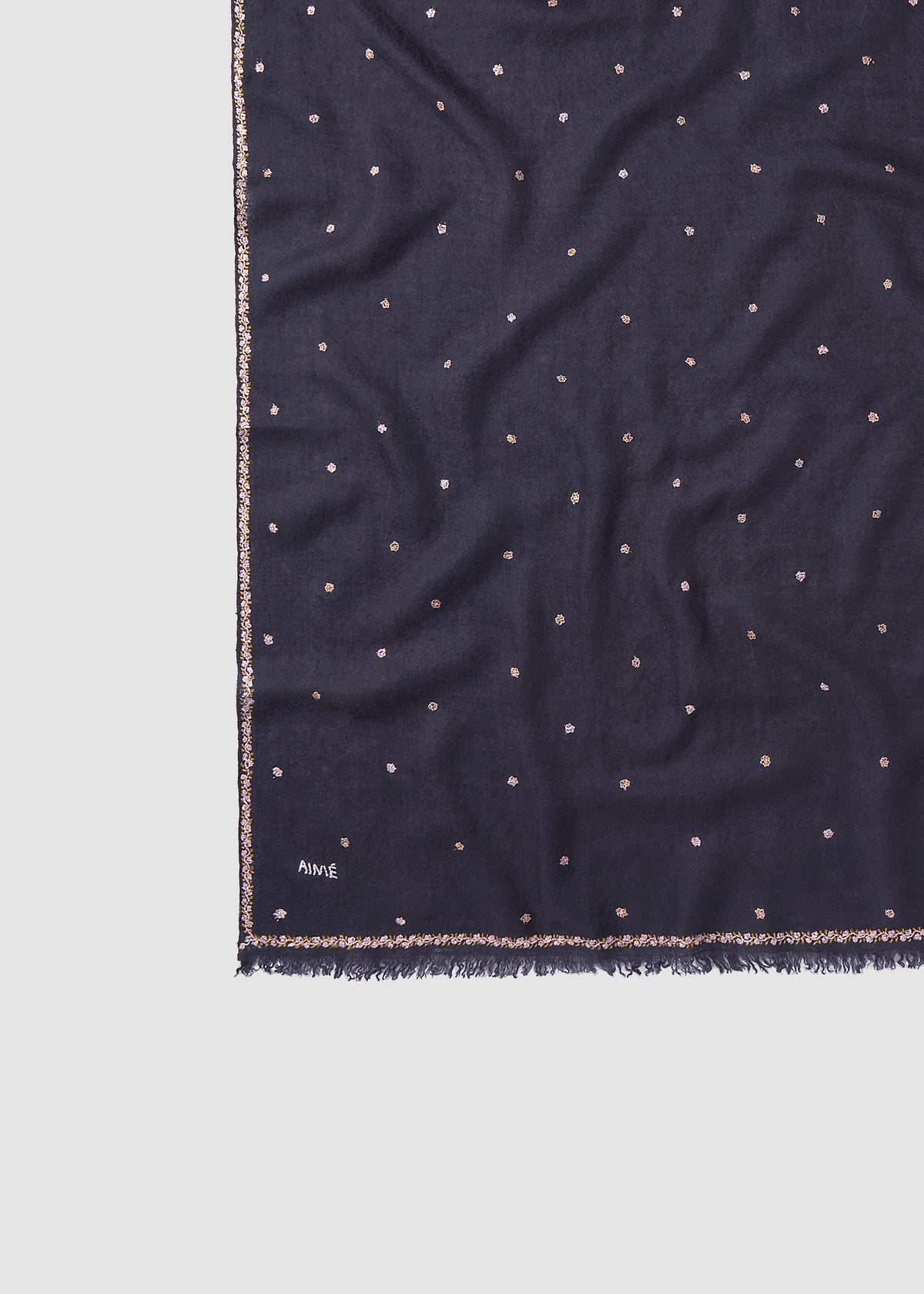 ELAN CASHMERE SCARF — NAVY