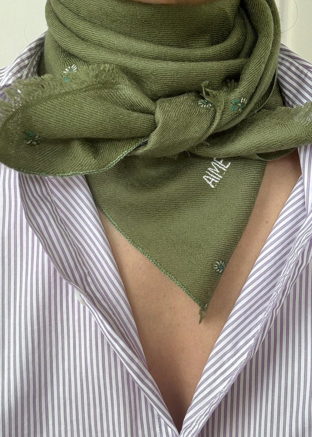 ELAN CASHMERE SCARF — SAGE