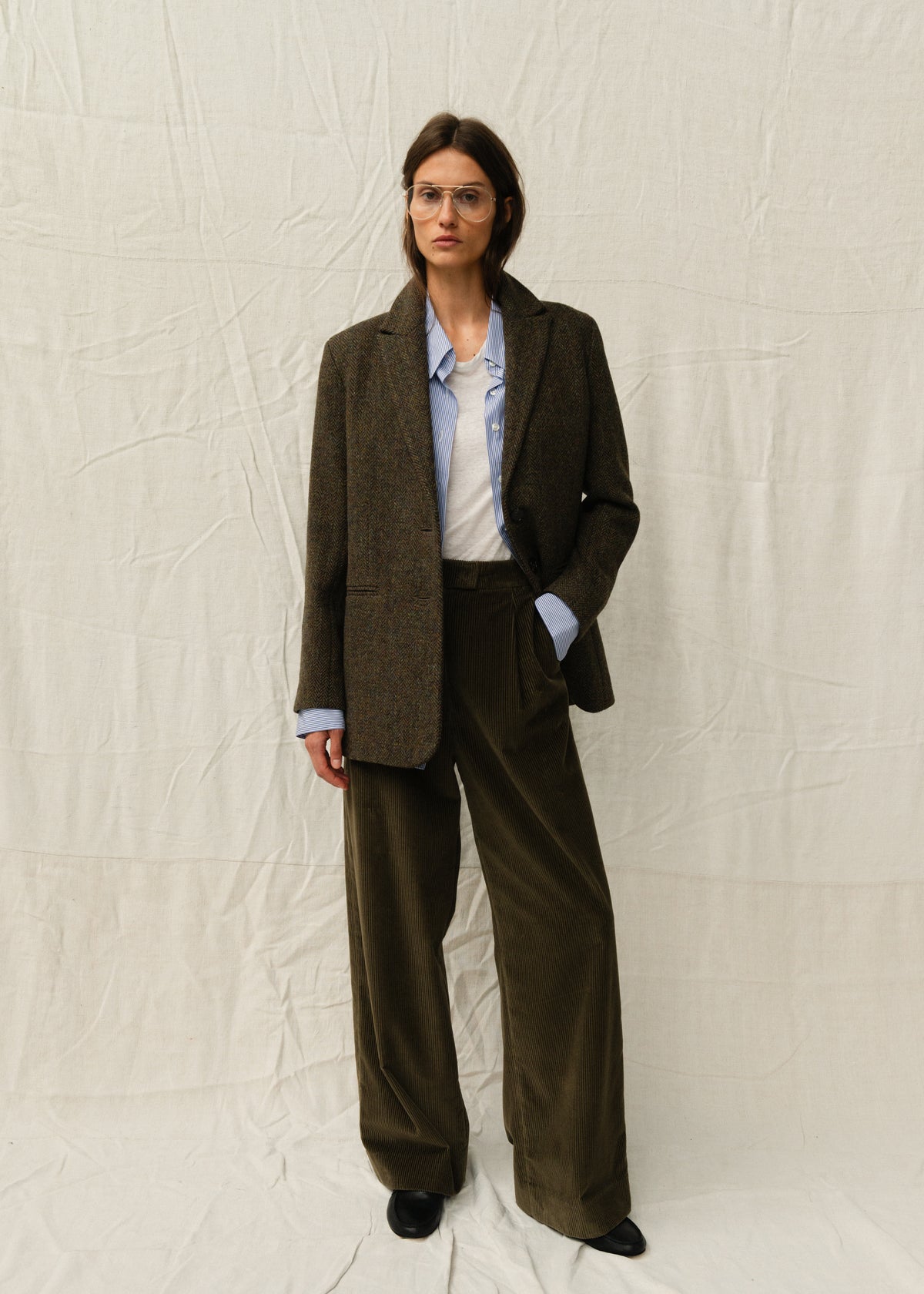 ELISA JACKET — KHAKI TWEED