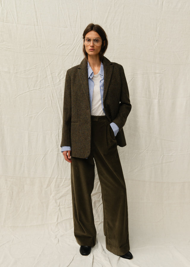 ELISA JACKET — KHAKI TWEED