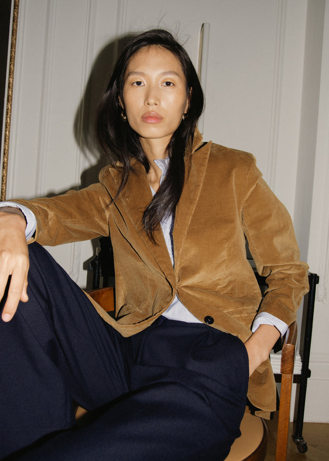 ELISA CORDUROY JACKET — CARAMEL