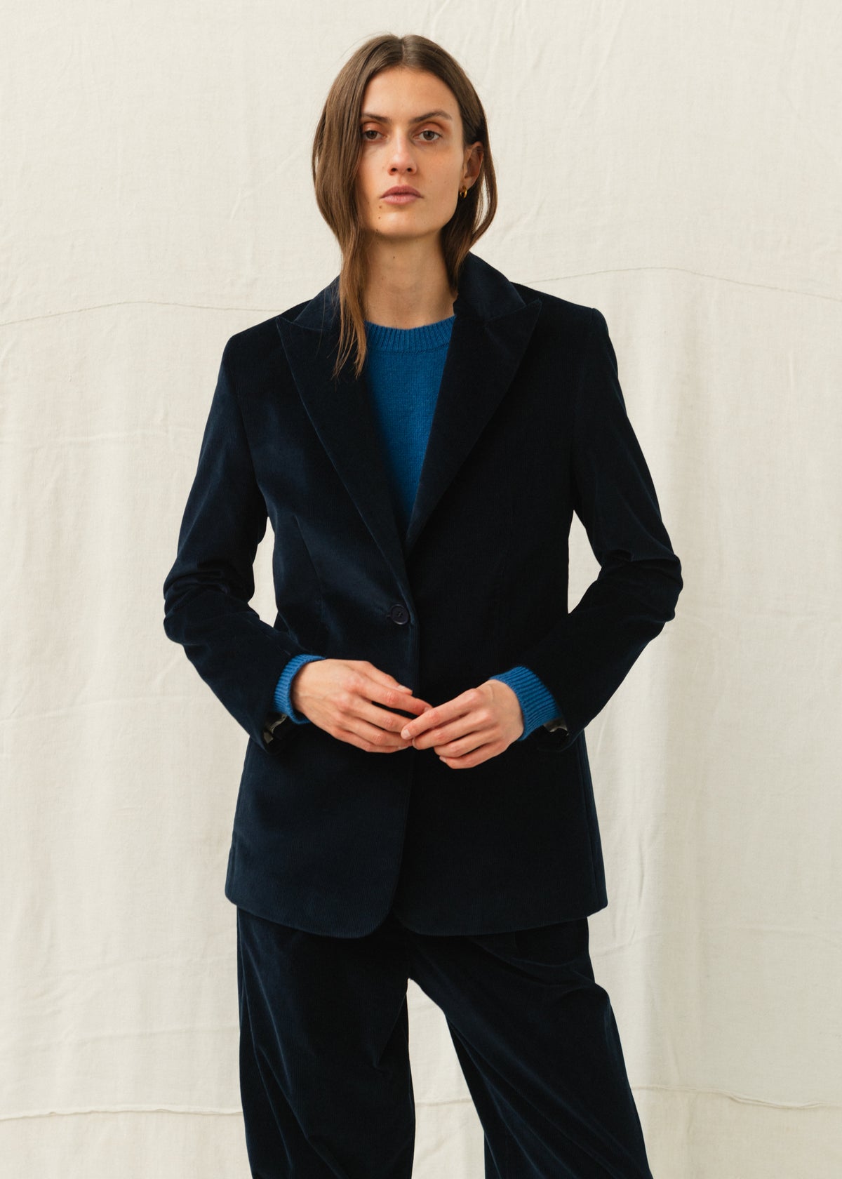 ELISA CORDUROY JACKET — NAVY