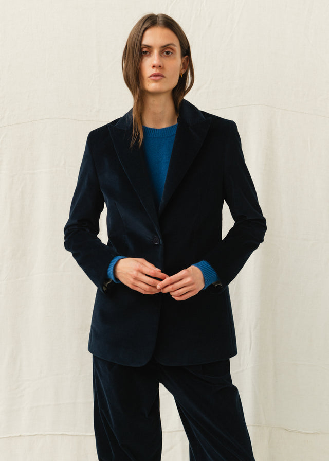 ELISA CORDUROY JACKET — NAVY