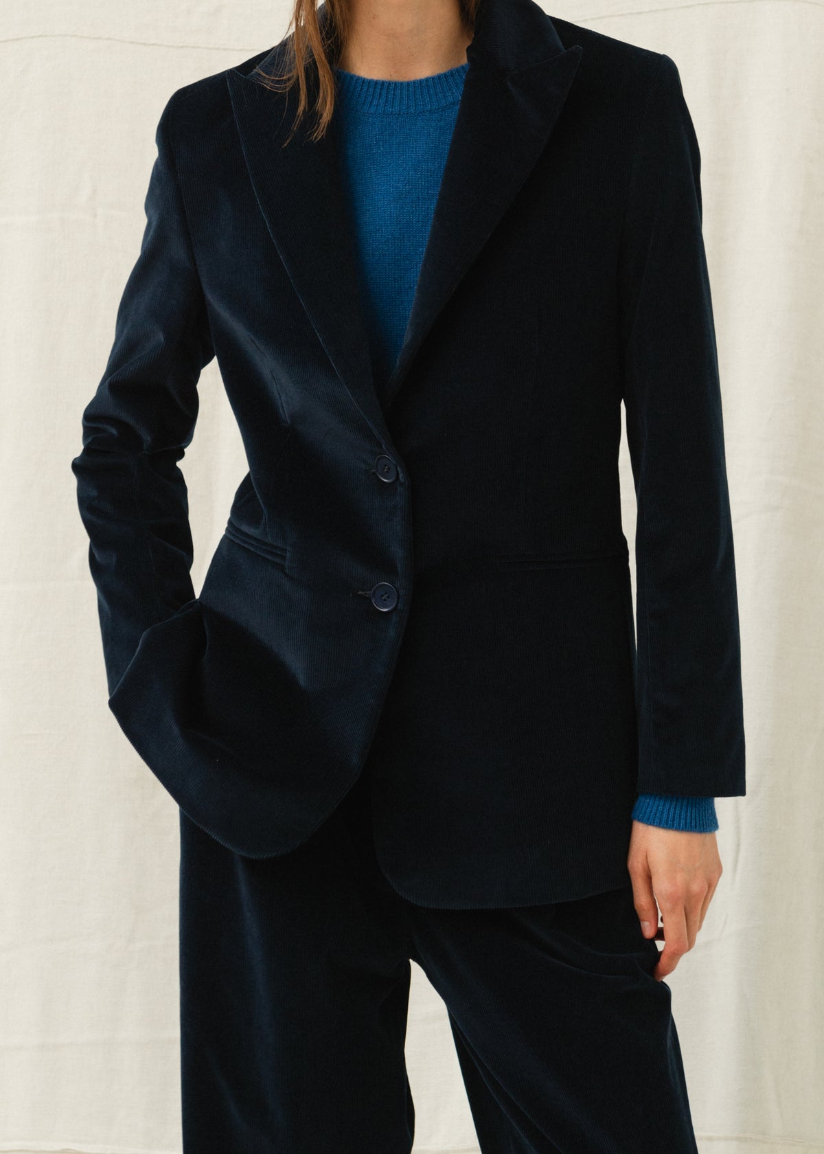 ELISA CORDUROY JACKET — NAVY