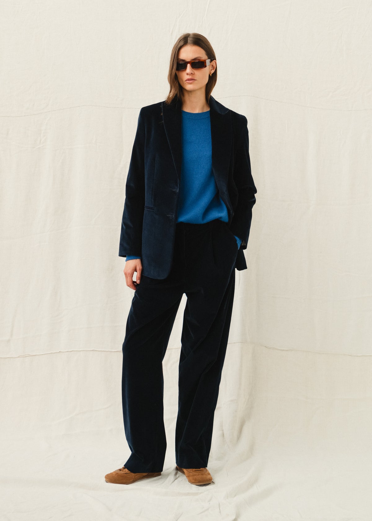 ELISA CORDUROY JACKET — NAVY