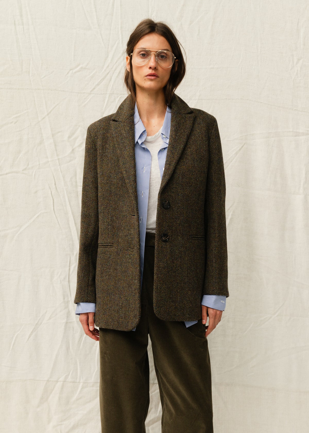 ELISA JACKET — KHAKI TWEED