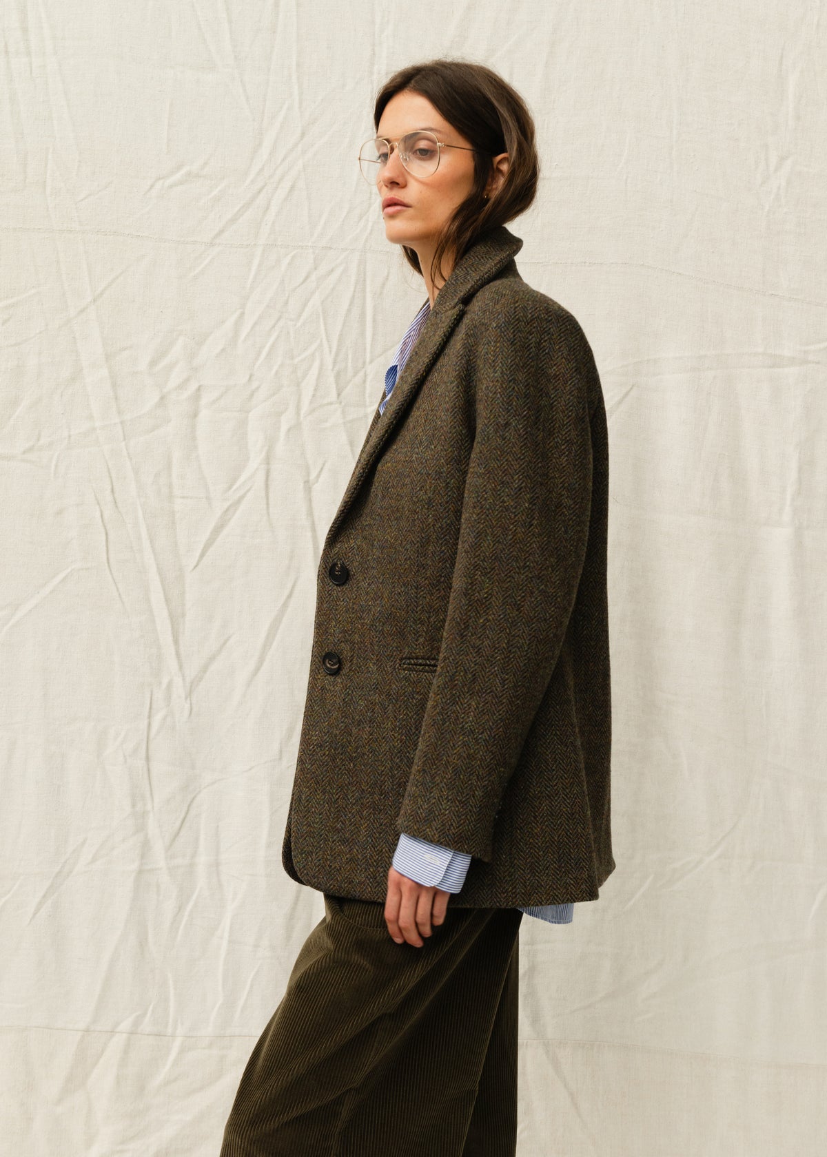 ELISA JACKET — KHAKI TWEED