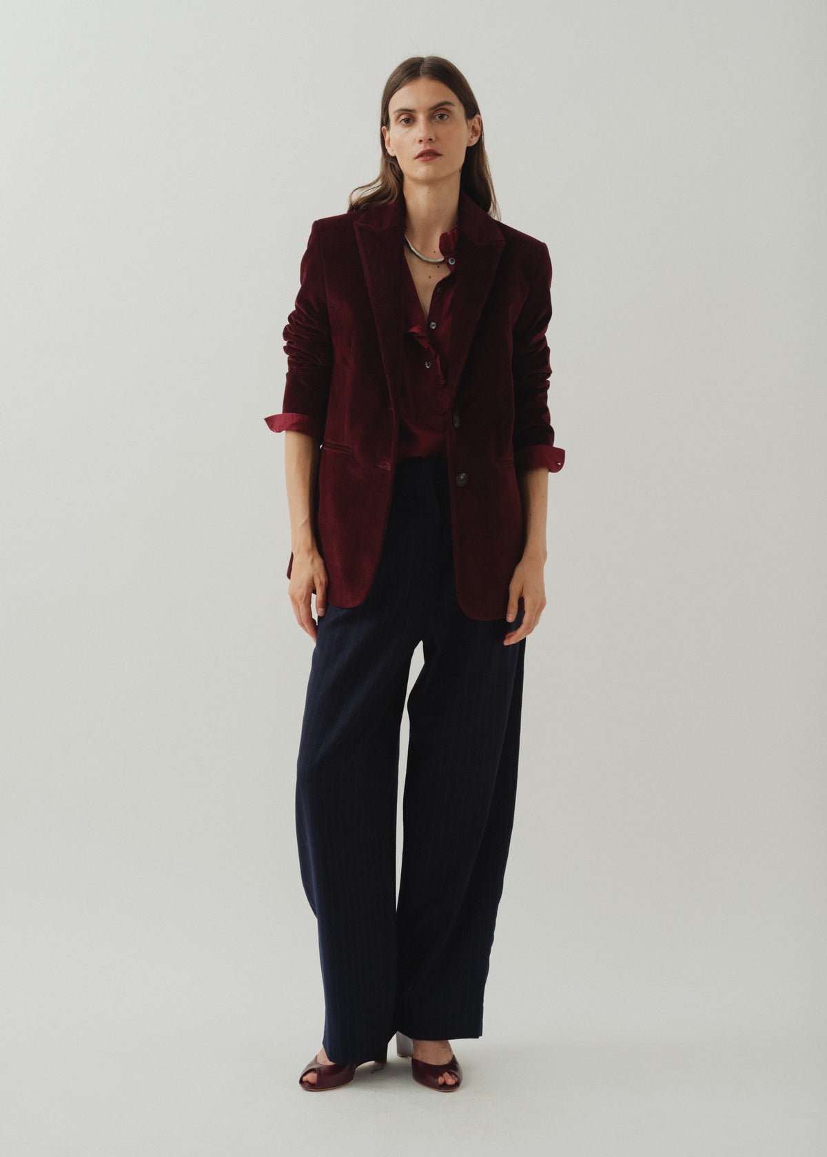 ELISA CORDUROY JACKET — BURGUNDY