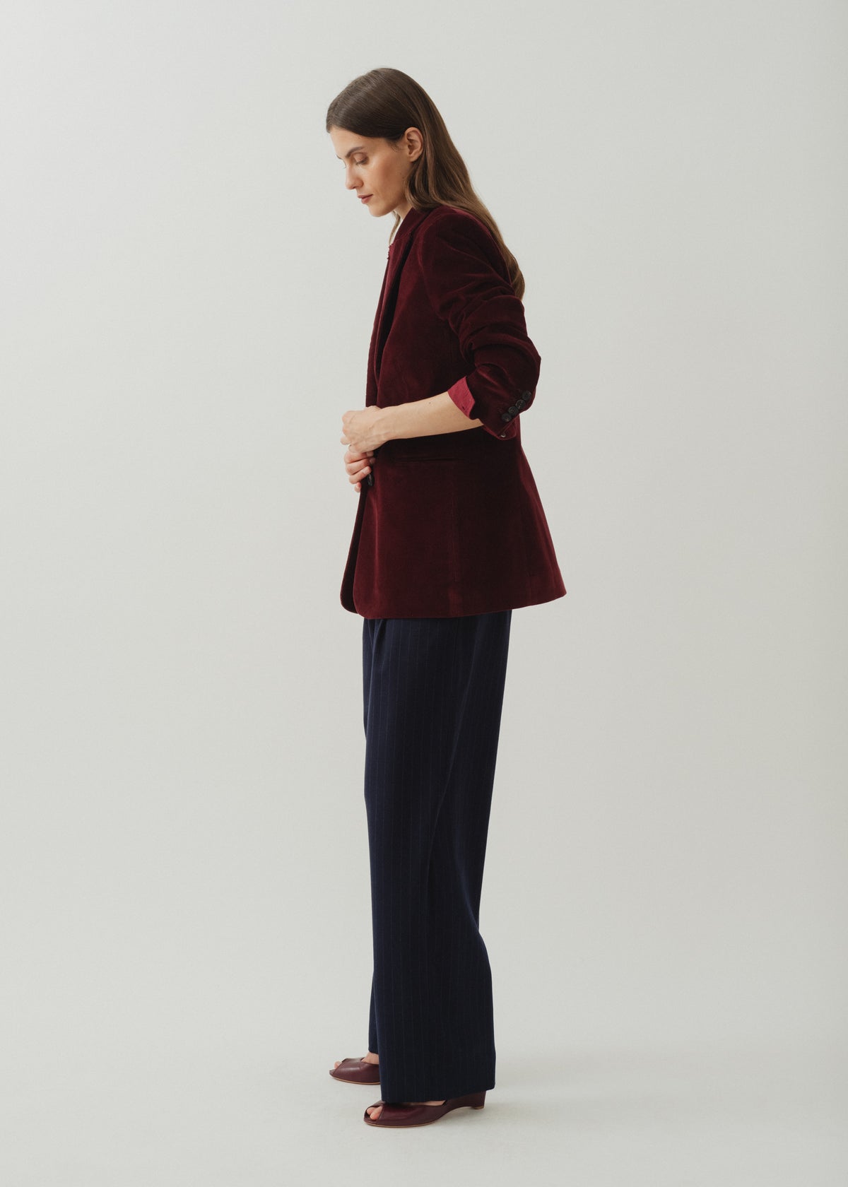 ELISA CORDUROY JACKET — BURGUNDY