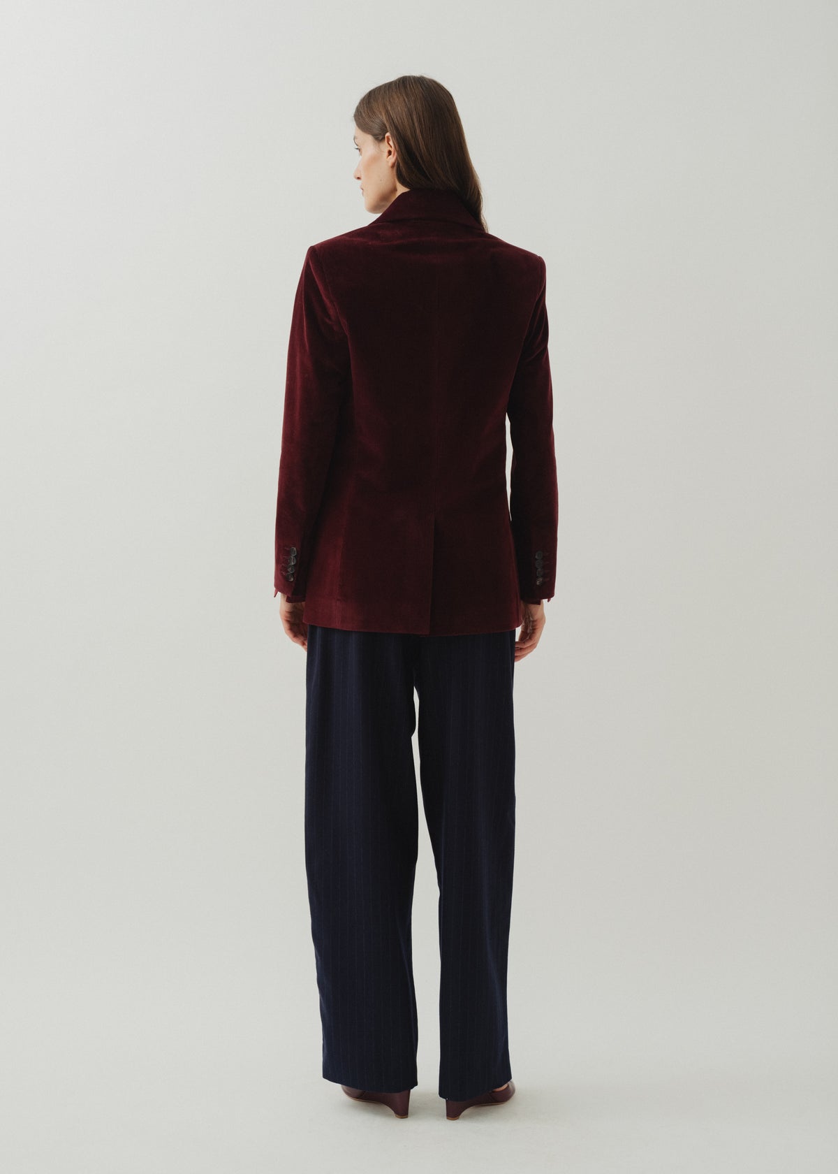 ELISA CORDUROY JACKET — BURGUNDY