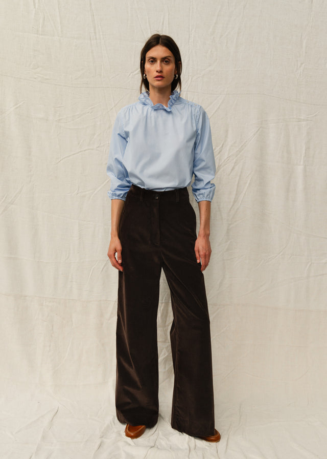 ERIN BLOUSE — LIGHT BLUE