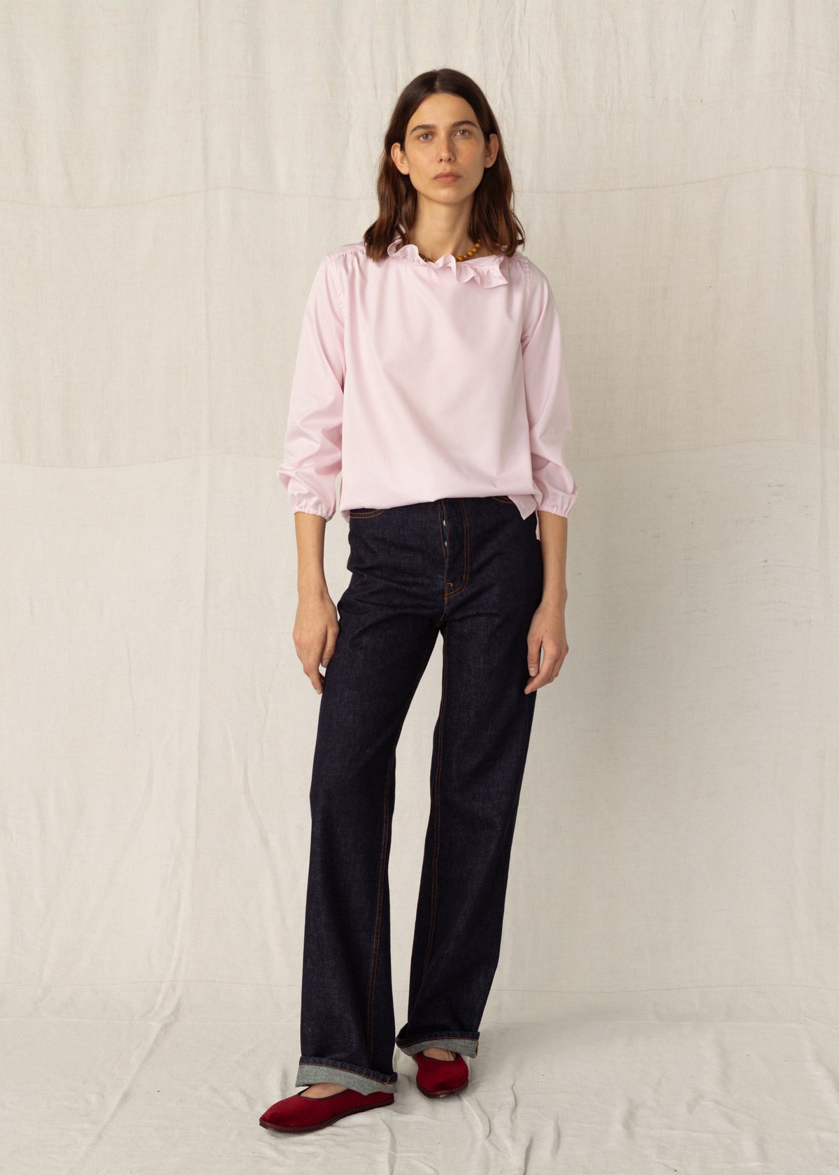 ERIN SHIRT — ROSE STRIPES