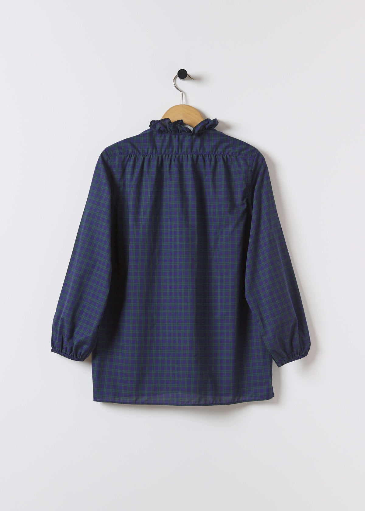 ERIN SHIRT — NAVY & GREEN TARTAN