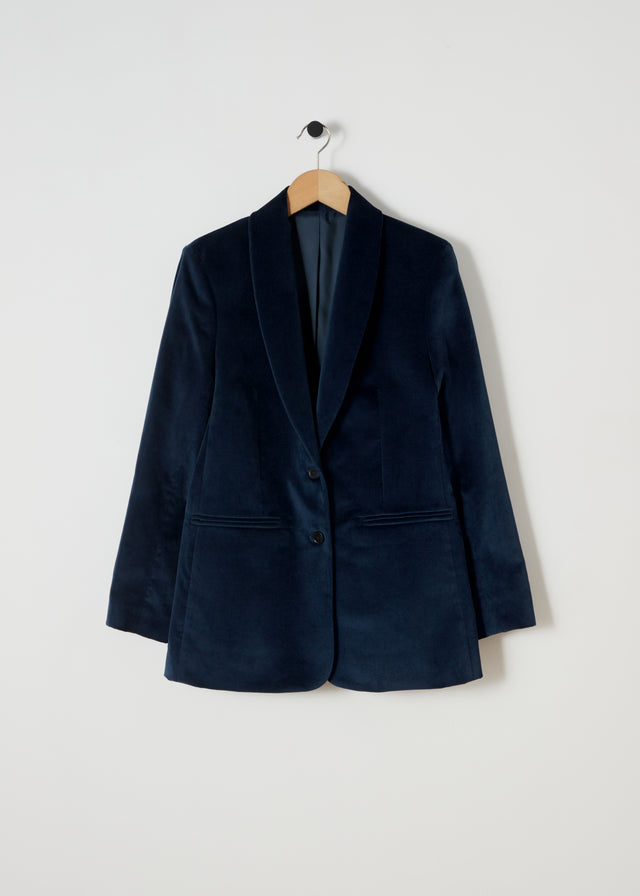 FARAH VELVET JACKET — NAVY