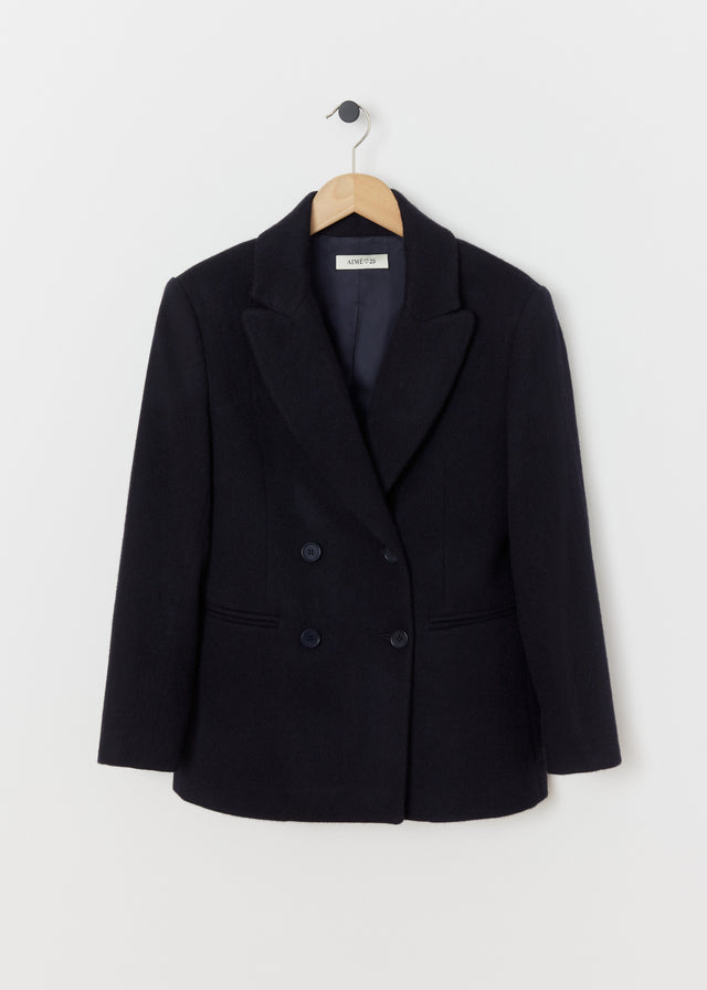 FAYE JACKET — NAVY CASHMERE