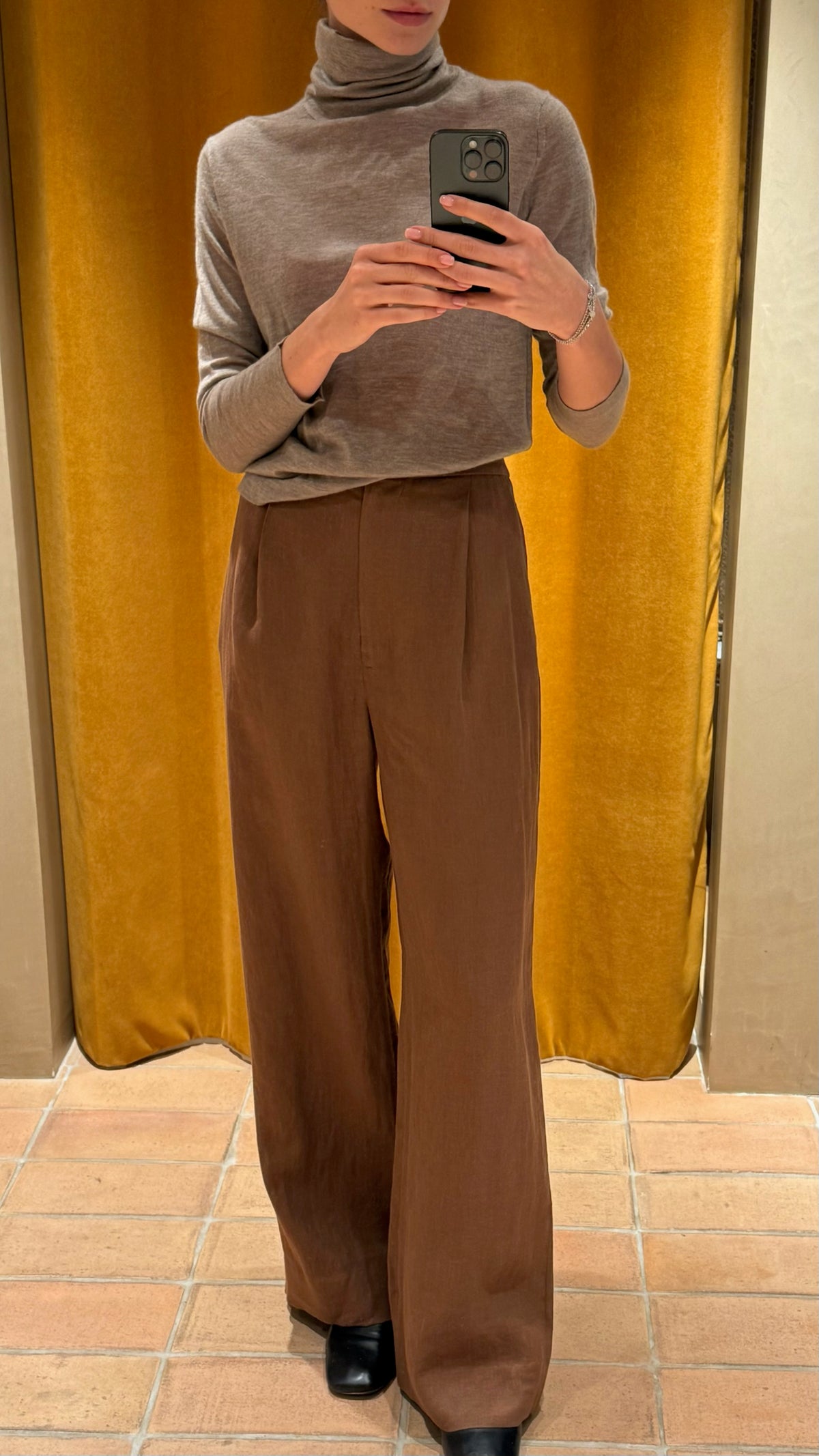 FERRY LINEN TROUSERS — PEAT