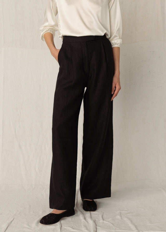 FERRY LINEN TROUSERS — STORM