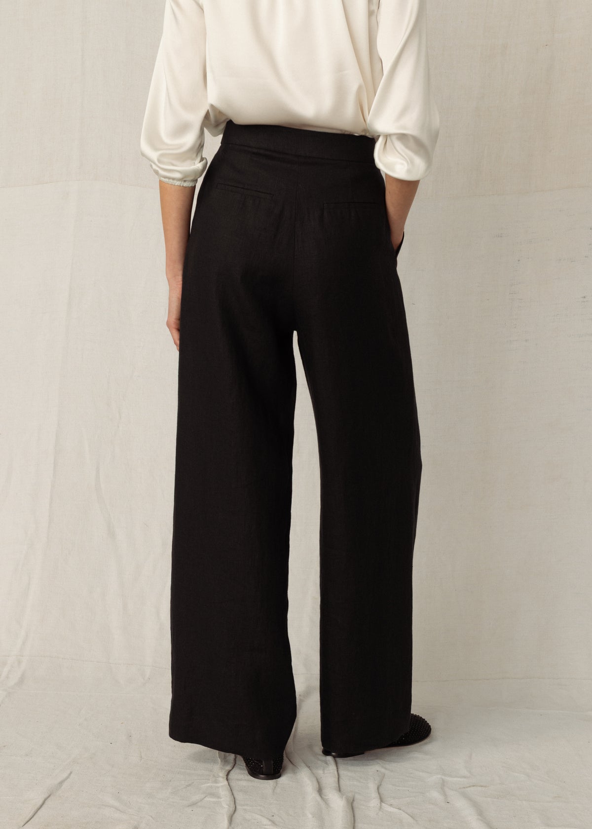 FERRY LINEN TROUSERS — STORM
