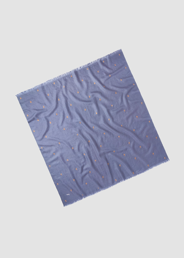 FIELD CASHMERE SCARF — BLUE GREY