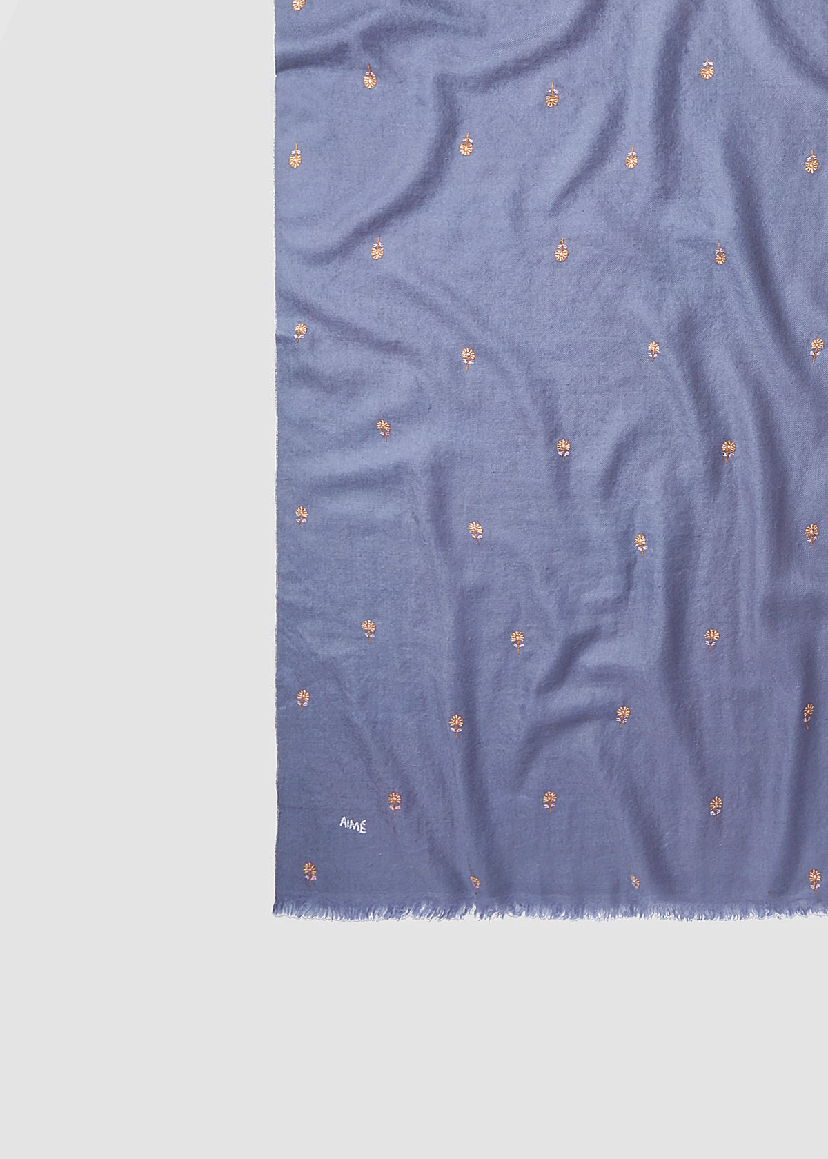 FIELD CASHMERE SCARF — BLUE GREY