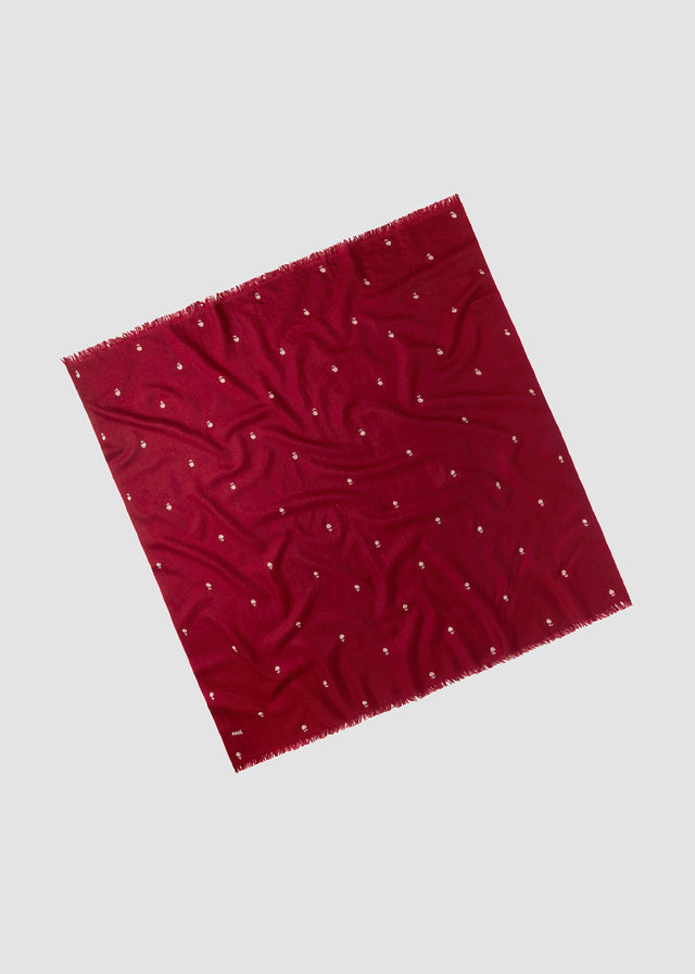 FIELD CASHMERE SCARF — BORDEAUX