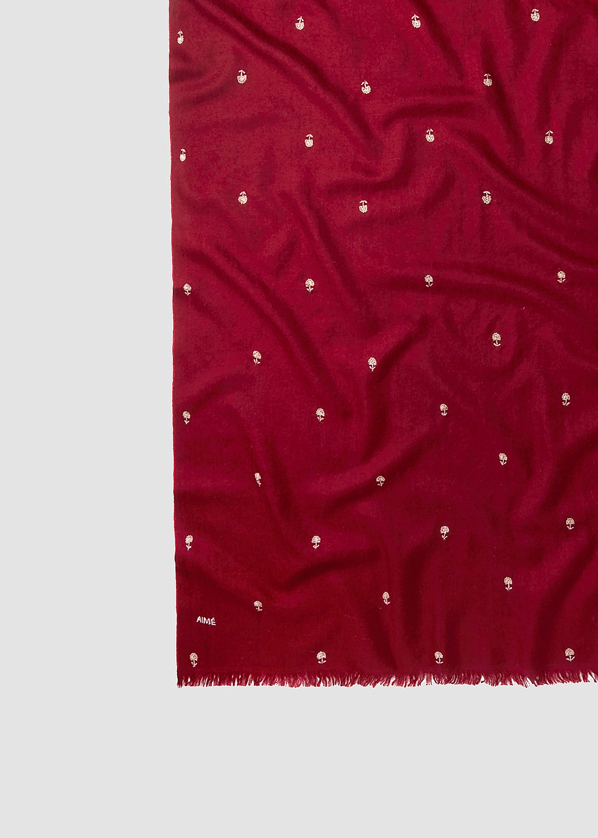 FIELD CASHMERE SCARF — BORDEAUX