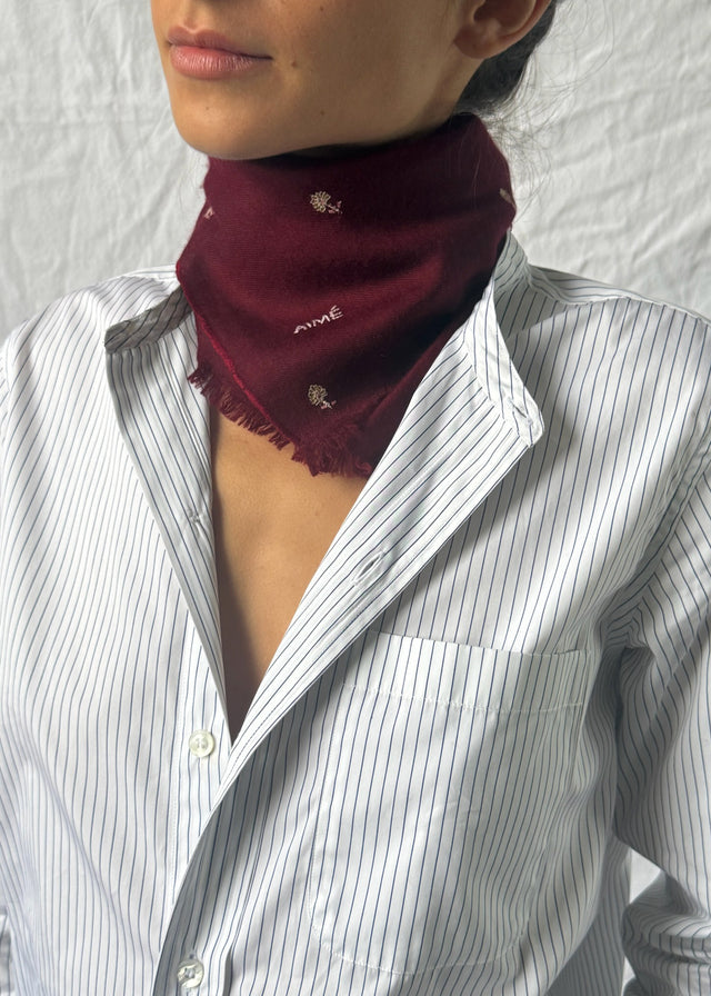 FIELD CASHMERE SCARF — BORDEAUX