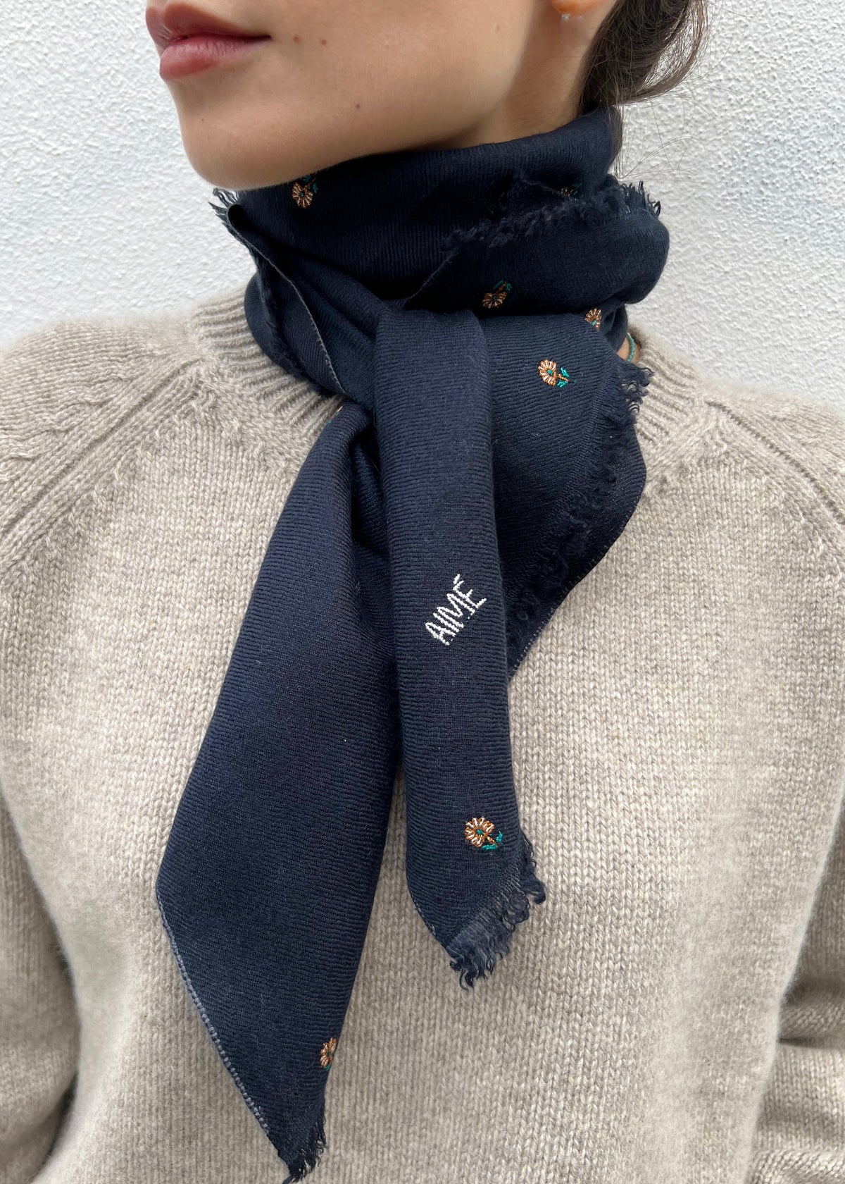 FIELD CASHMERE SCARF — NAVY