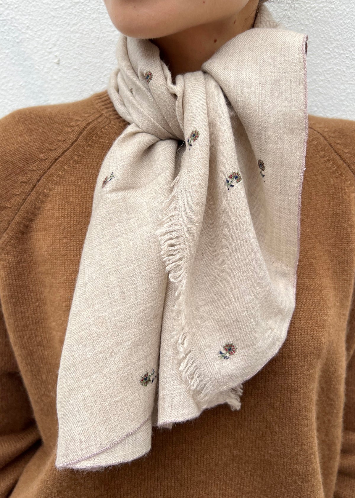 FIELD CASHMERE SCARF — OATMEAL