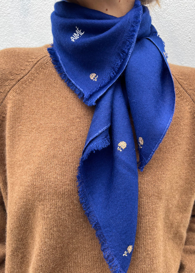 FIELD CASHMERE SCARF — ELECTRIC BLUE