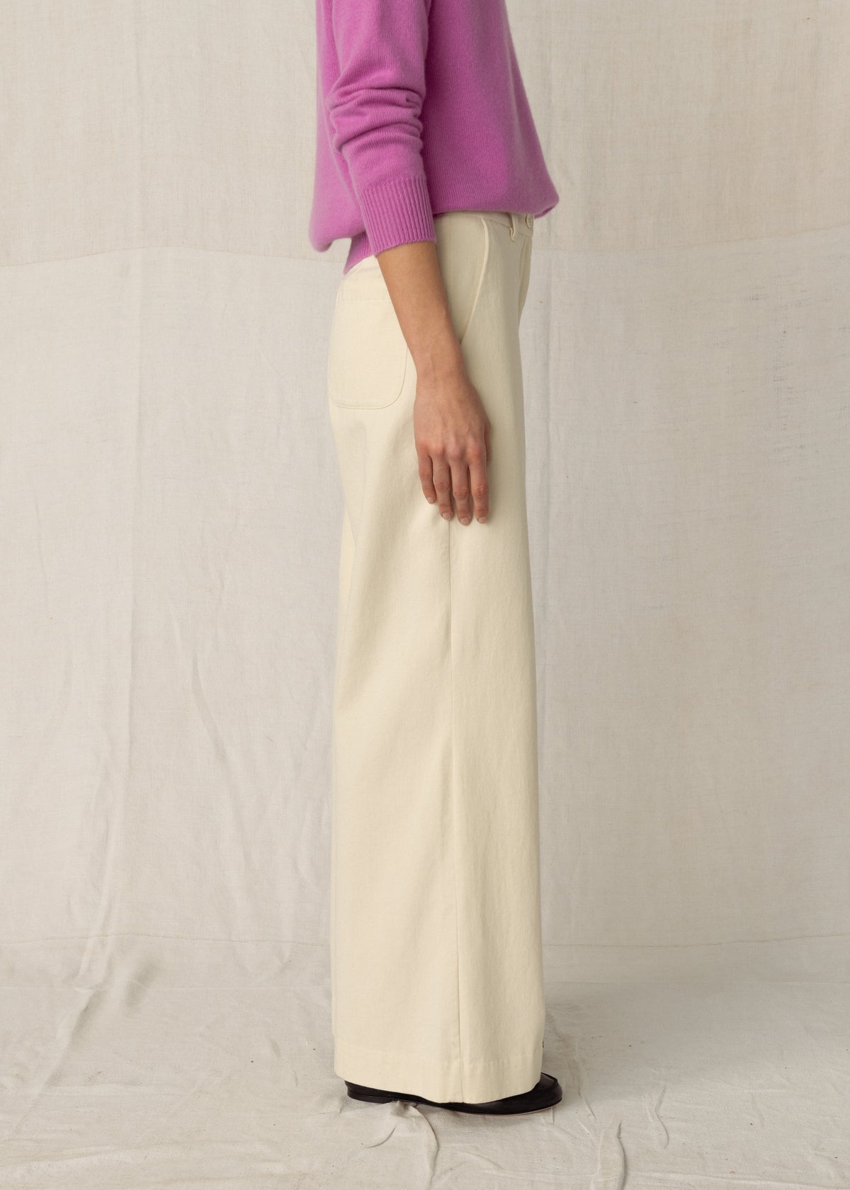 FLINT COTTON TROUSERS — ECRU