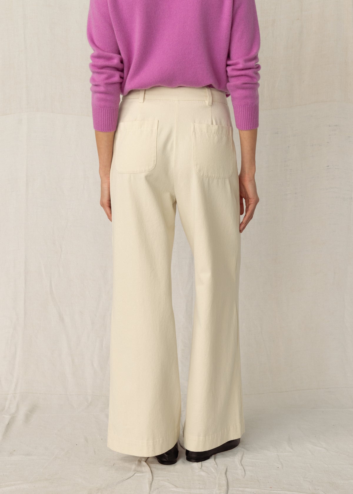 FLINT COTTON TROUSERS — ECRU