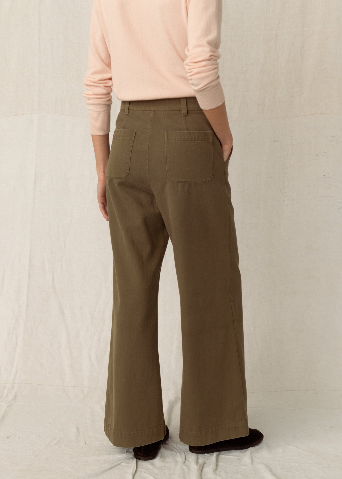 FLINT COTTON TROUSERS — KHAKI