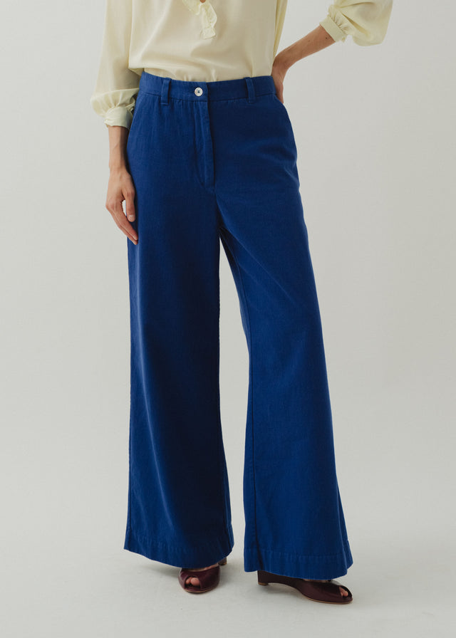 FLINT COTTON TROUSERS — INK BLUE
