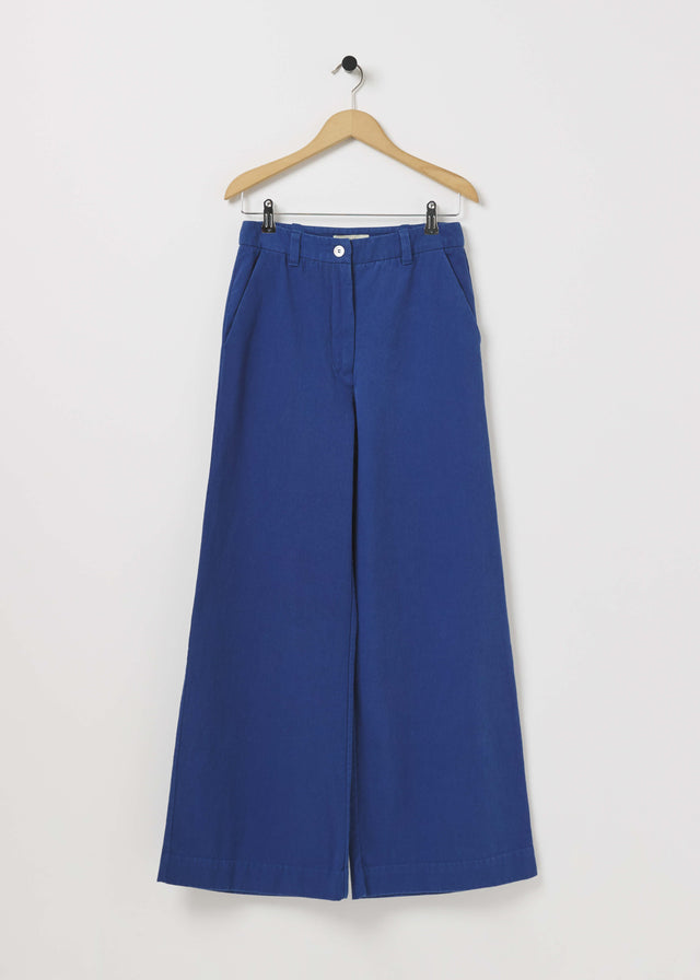 FLINT COTTON TROUSERS — INK BLUE