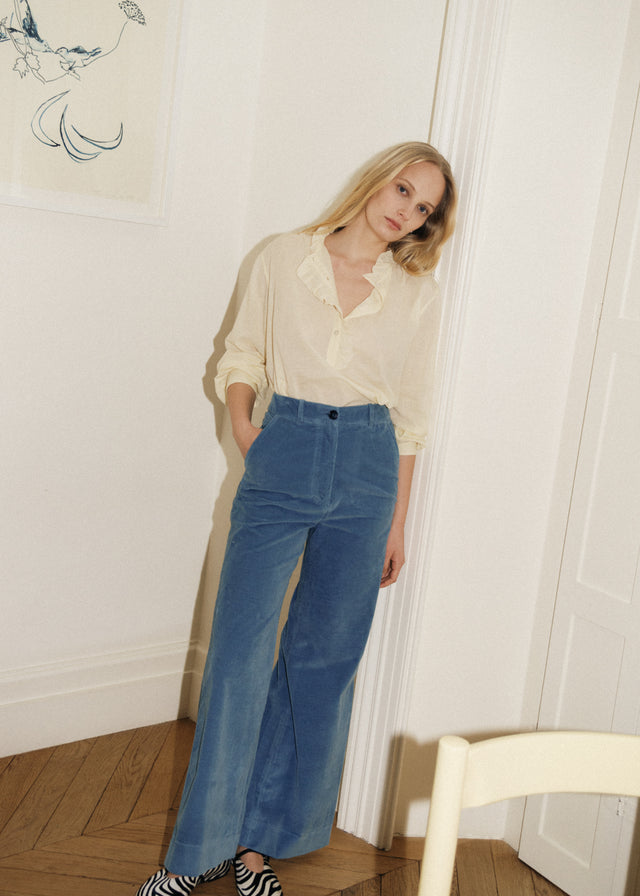 FLINT CORDUROY TROUSERS — SKY