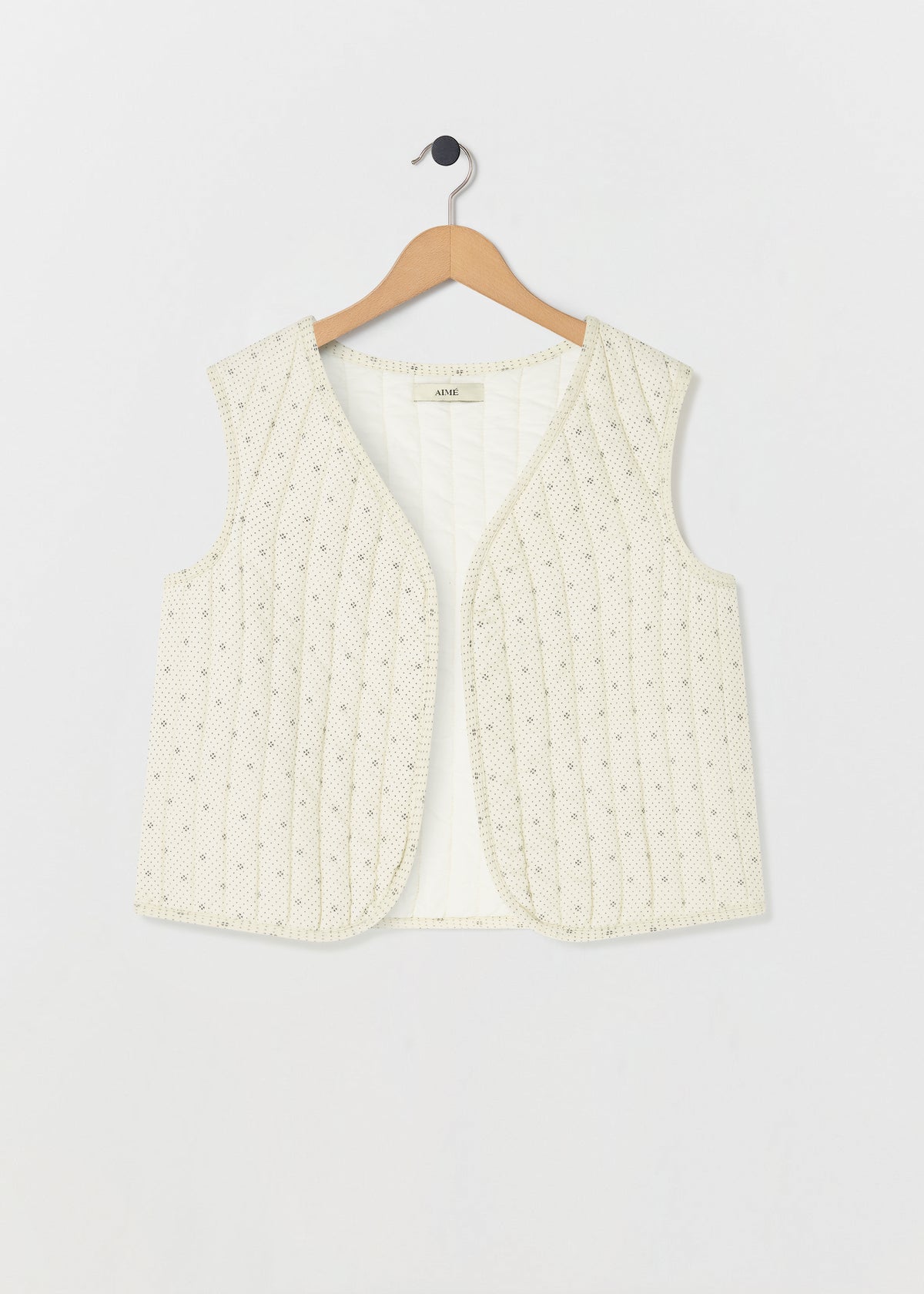 FRANKIE QUILTED GILET — NAVY PRINT