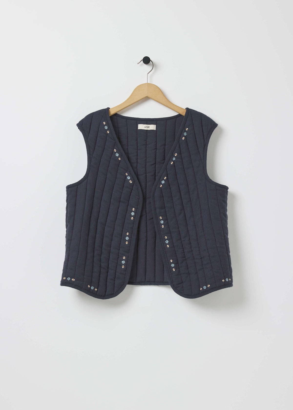 FRANKIE QUILTED GILET — NAVY