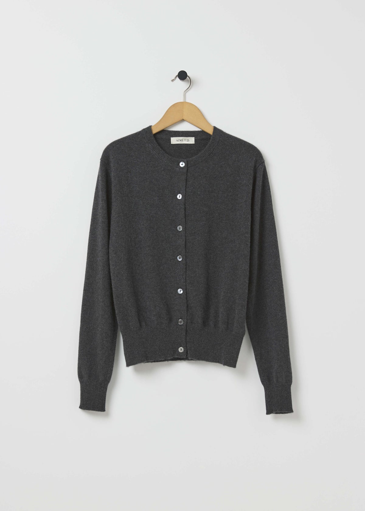 GABBY CASHMERE CARDIGAN — ANTHRACITE