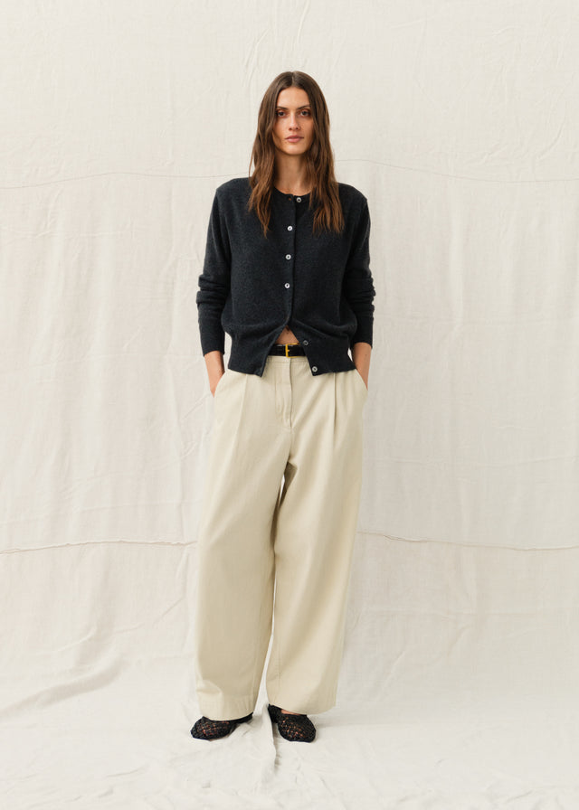 DRAKE COTTON TROUSERS — DARK MASTIC