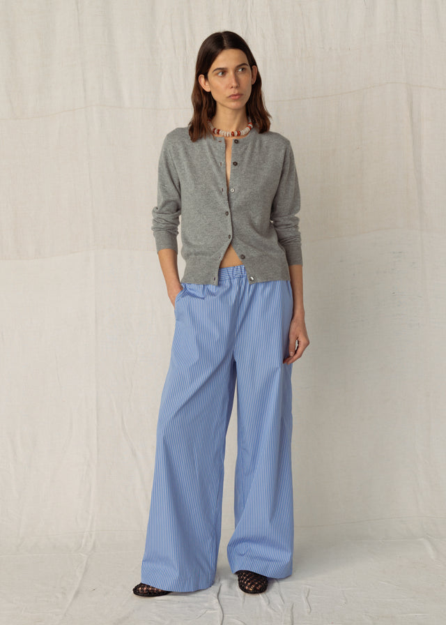 GABBY CASHMERE CARDIGAN — LIGHT GREY