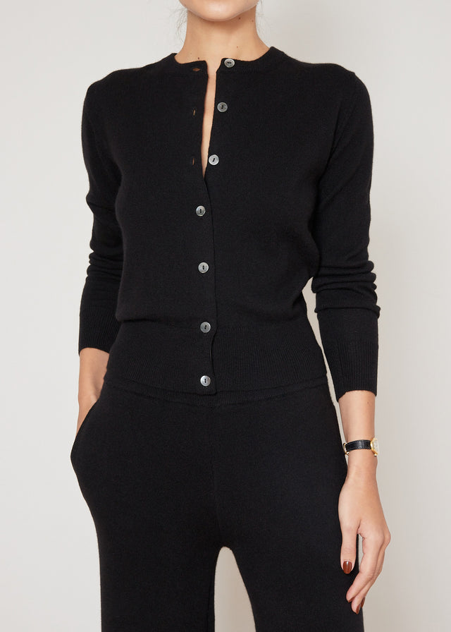 GABBY CASHMERE CARDIGAN — BLACK