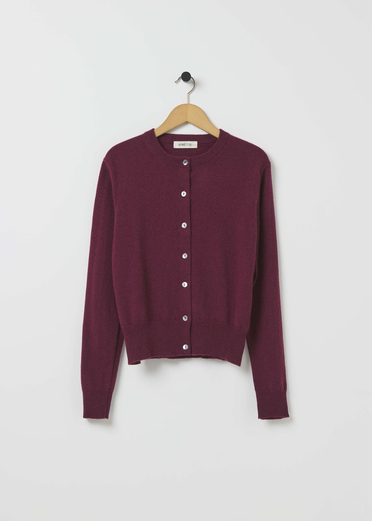 GABBY CASHMERE CARDIGAN — BURGUNDY