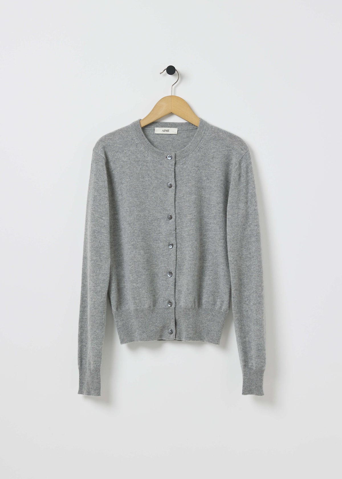 GABBY CASHMERE CARDIGAN — LIGHT GREY