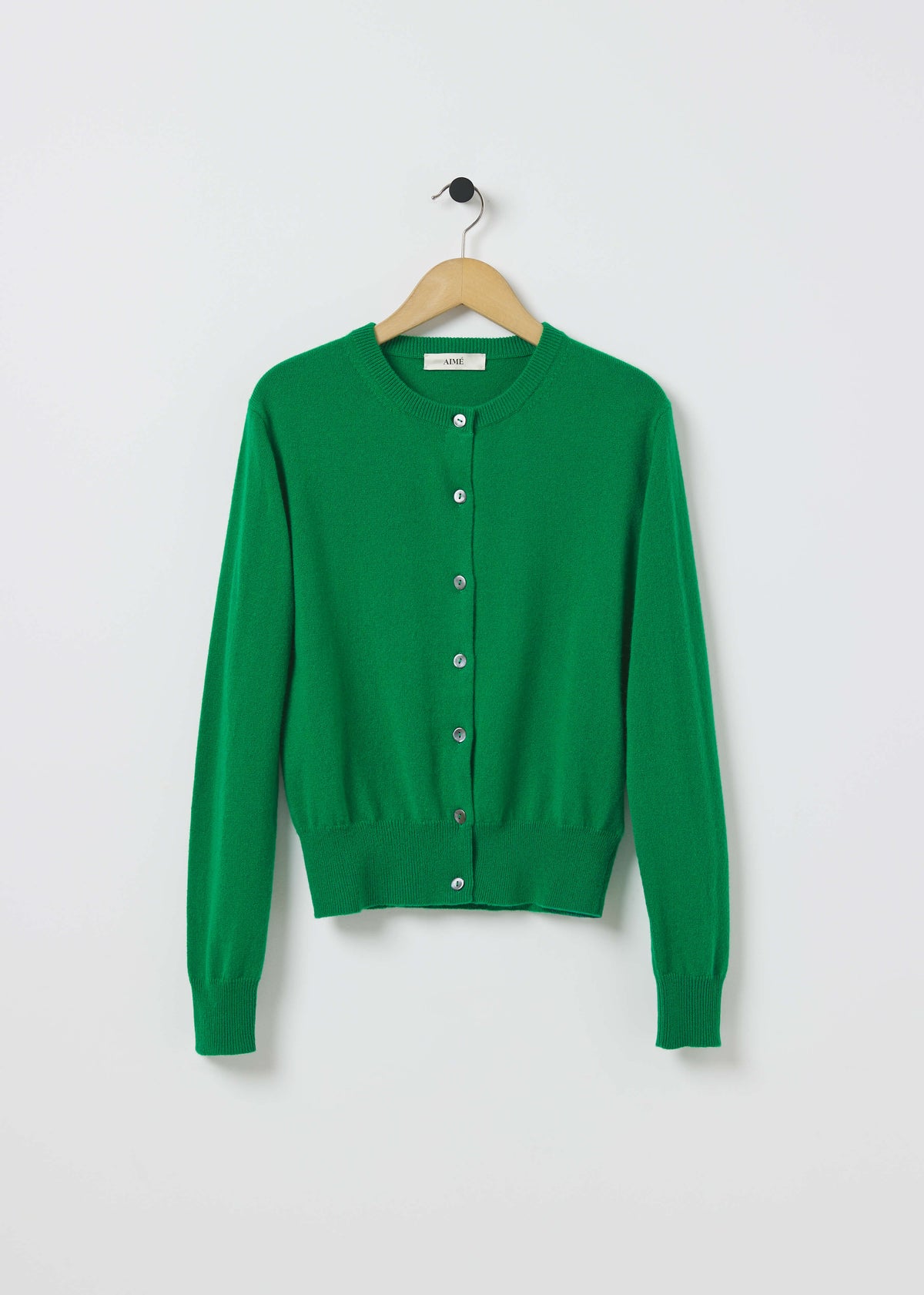 GABBY CASHMERE CARDIGAN — JUNGLE GREEN