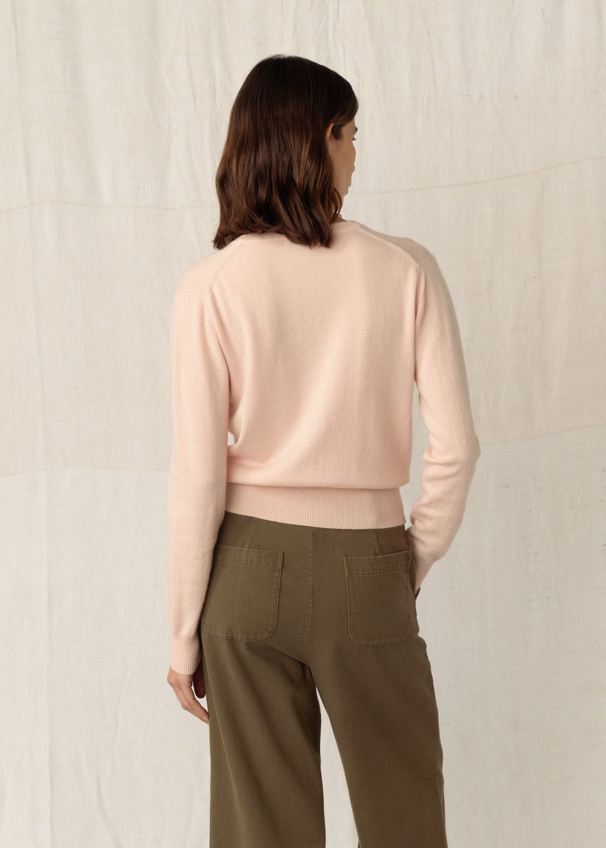 GABBY CASHMERE CARDIGAN — PASTEL PINK