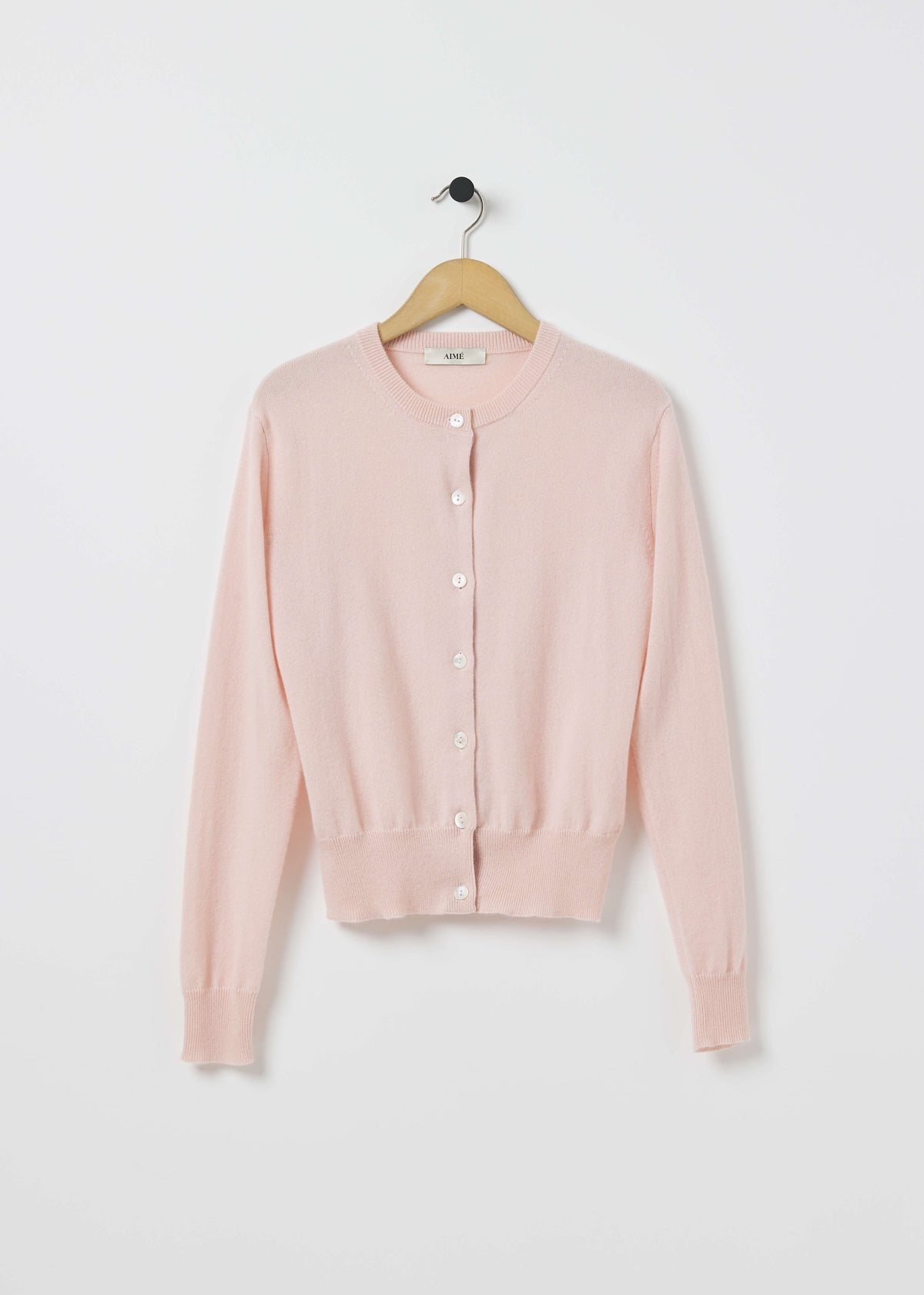 GABBY CASHMERE CARDIGAN — PASTEL PINK